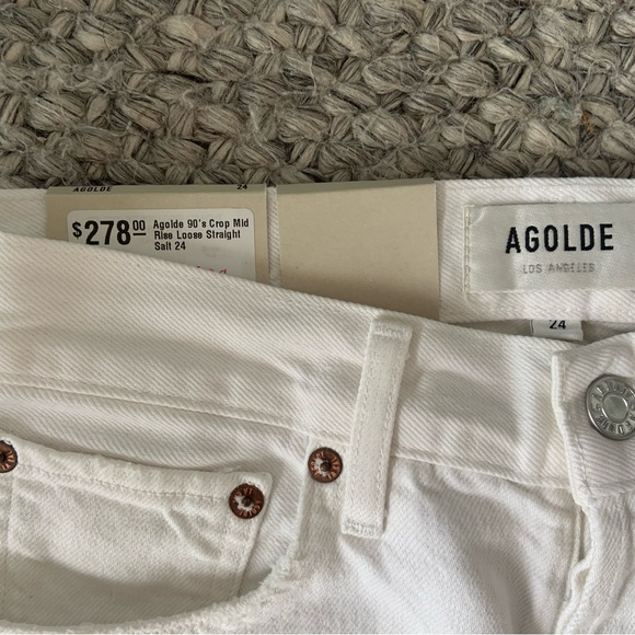 Agolde 90s Crop Mid Rise Size 24, Colour Salt. NWT - Picture 5 of 6